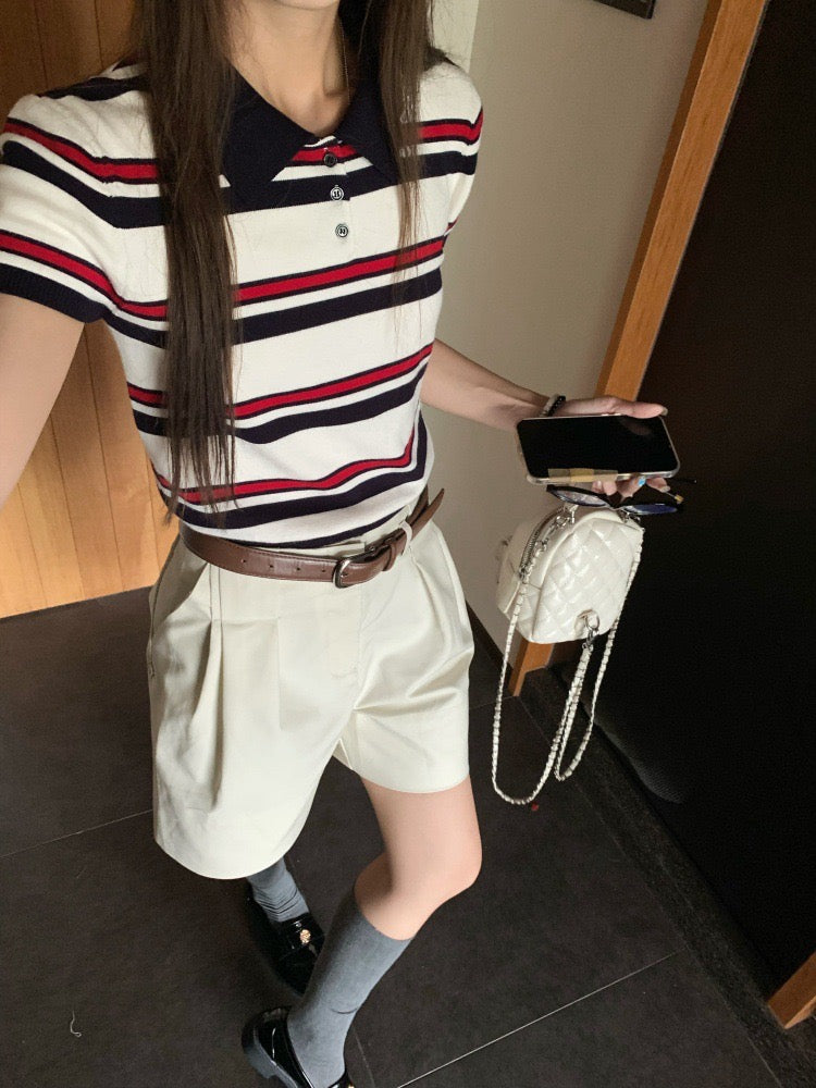 Mia Stripe Polo Knit