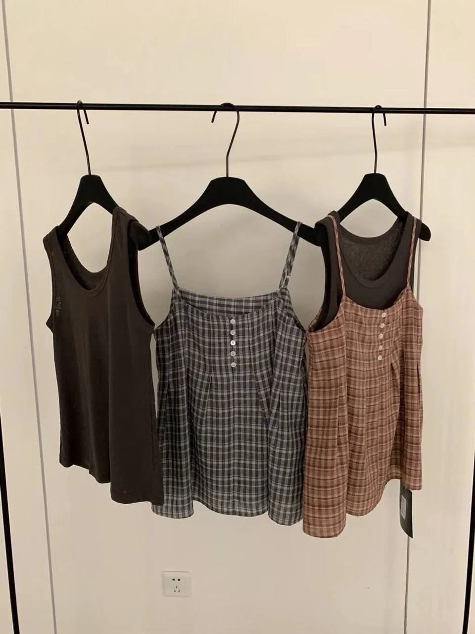 Mila Checkered Layered Top