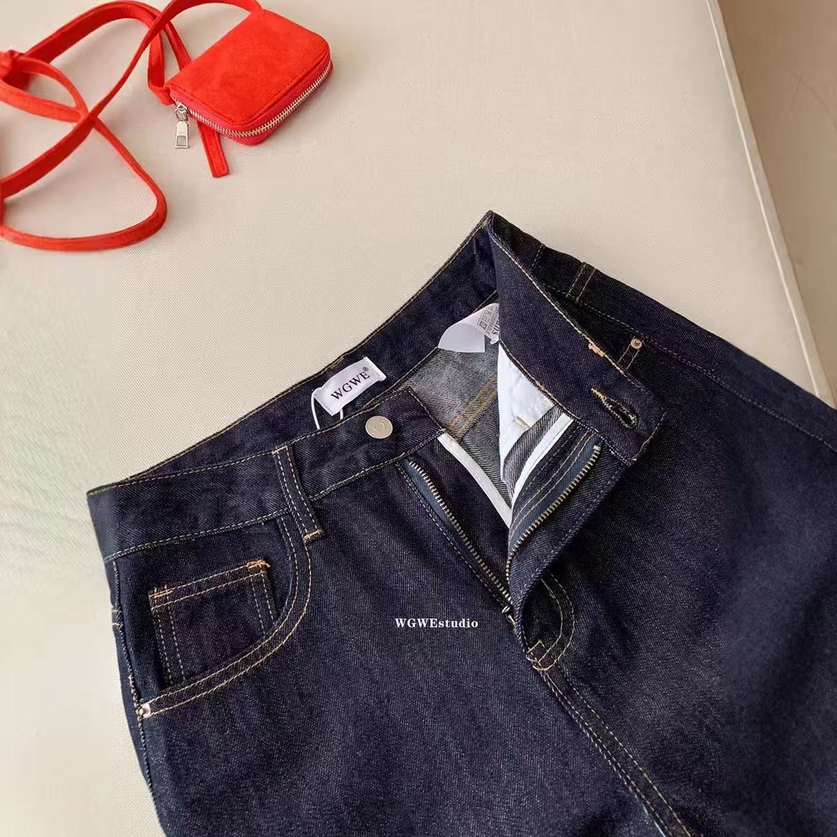 Classic Dark Wash Wide Leg Jeans